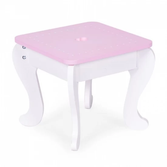 Masuta de toaleta pentru copii cu oglinda si 7 accesorii 54 x 38 x 88 cm Ecotoys 2950 - Roz