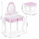 Masuta de toaleta pentru copii cu oglinda si 7 accesorii 54 x 38 x 88 cm Ecotoys 2950 - Roz