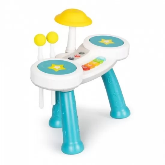 Masuta muzicala cu pian si tobe pentru copii Huanger HE0525 Masuta muzicala cu pian si tobe pentru copii Huanger HE0525