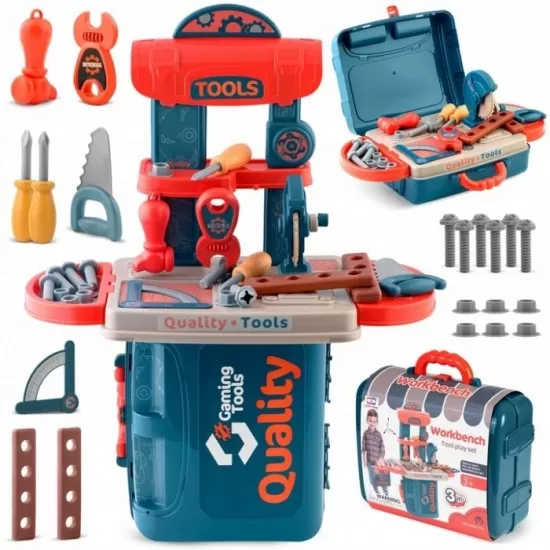 Mini atelier de lucru 3 in 1 cu unelte pentru copii Ricokids 772600 Mini atelier de lucru 3 in 1 cu unelte pentru copii Ricokids 772600