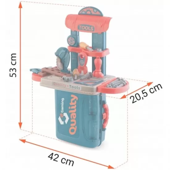 Mini atelier de lucru 3 in 1 cu unelte pentru copii Ricokids 772600 Mini atelier de lucru 3 in 1 cu unelte pentru copii Ricokids 772600