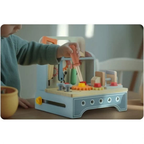 Mini atelier de lucru din lemn cu accesorii incluse, 30 x 25 x 30 cm, Ricokids RK-877 Mini atelier de lucru din lemn cu accesorii incluse, 30 x 25 x 30 cm, Ricokids RK-877