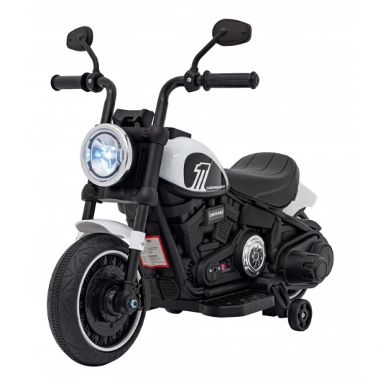 Motocicleta electrica Chopper Faster AHL008, roti si scaun din plastic, 78x30x55 cm, putere 20W - Alb Motocicleta electrica Chopper Faster AHL008, roti si scaun din plastic, 78x30x55 cm, putere 20W - Alb