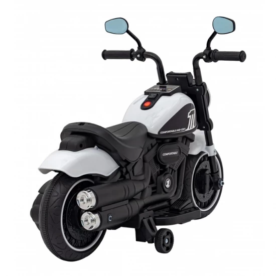 Motocicleta electrica Chopper Faster AHL008, roti si scaun din plastic, 78x30x55 cm, putere 20W - Alb Motocicleta electrica Chopper Faster AHL008, roti si scaun din plastic, 78x30x55 cm, putere 20W - Alb