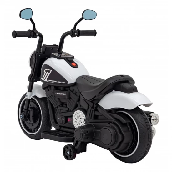 Motocicleta electrica Chopper Faster AHL008, roti si scaun din plastic, 78x30x55 cm, putere 20W - Alb Motocicleta electrica Chopper Faster AHL008, roti si scaun din plastic, 78x30x55 cm, putere 20W - Alb