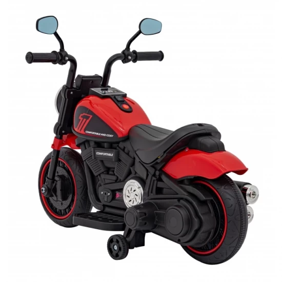 Motocicleta electrica Chopper Faster AHL008, roti si scaun din plastic, 78x30x55 cm, putere 20W - Rosu Motocicleta electrica Chopper Faster AHL008, roti si scaun din plastic, 78x30x55 cm, putere 20W - Rosu