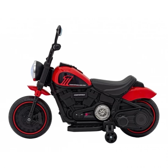 Motocicleta electrica Chopper Faster AHL008, roti si scaun din plastic, 78x30x55 cm, putere 20W - Rosu Motocicleta electrica Chopper Faster AHL008, roti si scaun din plastic, 78x30x55 cm, putere 20W - Rosu