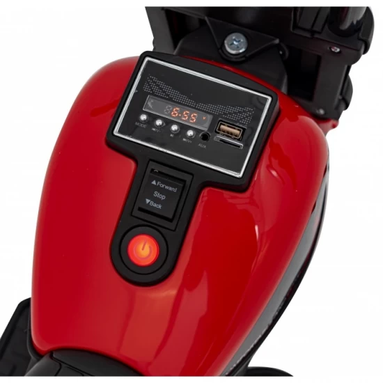 Motocicleta electrica Chopper Faster AHL008, roti si scaun din plastic, 78x30x55 cm, putere 20W - Rosu Motocicleta electrica Chopper Faster AHL008, roti si scaun din plastic, 78x30x55 cm, putere 20W - Rosu