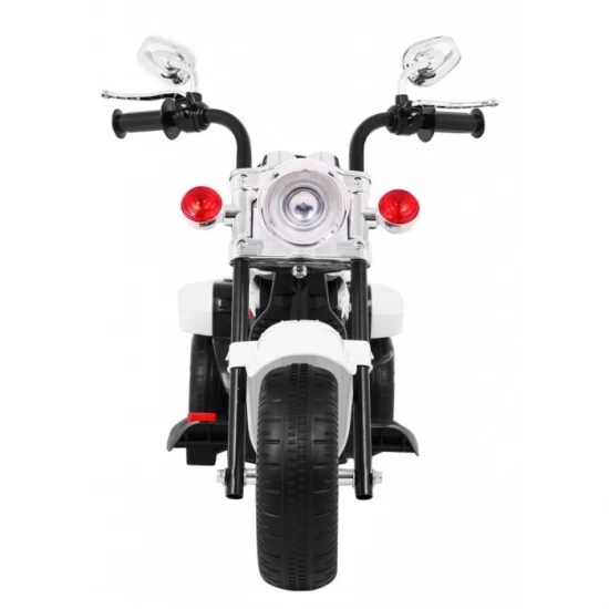 Motocicleta electrica Chopper NightBike TR1501, roti si scaun din plastic, 92x34x63 cm, putere 6V - Alb Motocicleta electrica Chopper NightBike TR1501, roti si scaun din plastic, 92x34x63 cm, putere 6V - Alb