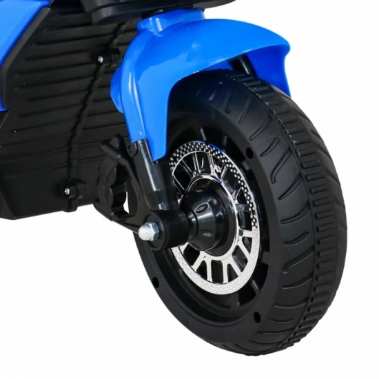 Motocicleta electrica Fast Tourist, roti din plastic, scaun tapitat, 83x35x63 cm, putere 18W - Albastru Motocicleta electrica Fast Tourist, roti din plastic, scaun tapitat, 83x35x63 cm, putere 18W - Albastru