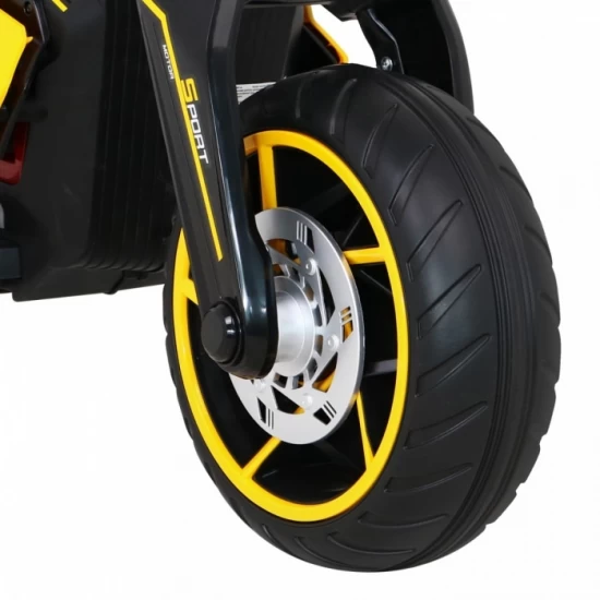 Motocicleta electrica Future LL8001-A, roti EVA, scaun din plastic, 109x54x68 cm, putere 50W - Galben Motocicleta electrica Future LL8001-A, roti EVA, scaun din plastic, 109x54x68 cm, putere 50W - Galben