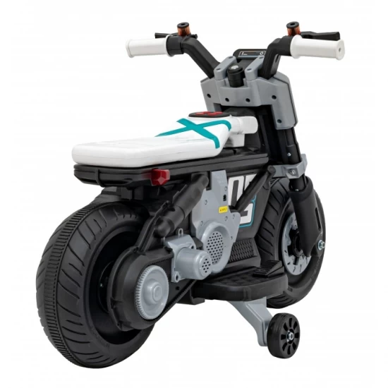 Motocicleta electrica Future QLS-805, roti din plastic + 2 roti ajutatoare, 88x46x56 cm, putere 25W - Alb Motocicleta electrica Future QLS-805, roti din plastic + 2 roti ajutatoare, 88x46x56 cm, putere 25W - Alb