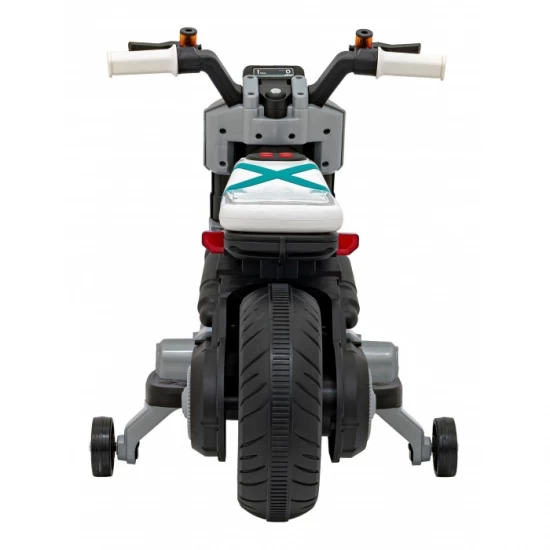 Motocicleta electrica Future QLS-805, roti din plastic + 2 roti ajutatoare, 88x46x56 cm, putere 25W - Alb Motocicleta electrica Future QLS-805, roti din plastic + 2 roti ajutatoare, 88x46x56 cm, putere 25W - Alb