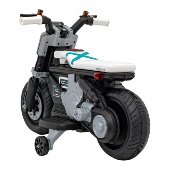 Motocicleta electrica Future QLS-805, roti din plastic + 2 roti ajutatoare, 88x46x56 cm, putere 25W - Alb Motocicleta electrica Future QLS-805, roti din plastic + 2 roti ajutatoare, 88x46x56 cm, putere 25W - Alb