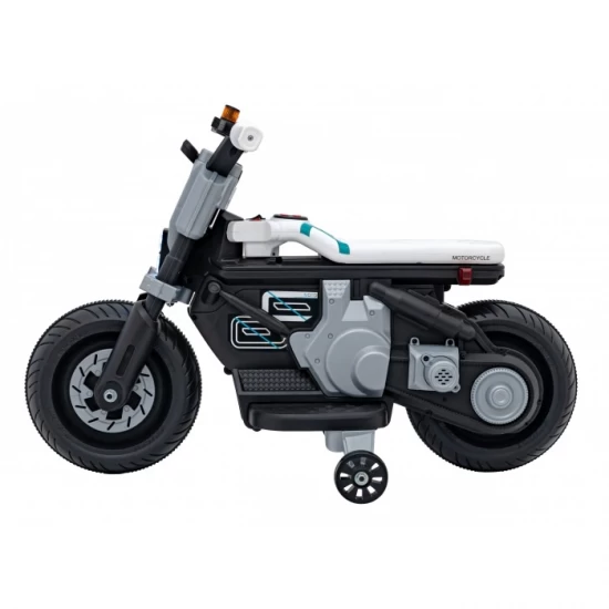 Motocicleta electrica Future QLS-805, roti din plastic + 2 roti ajutatoare, 88x46x56 cm, putere 25W - Alb Motocicleta electrica Future QLS-805, roti din plastic + 2 roti ajutatoare, 88x46x56 cm, putere 25W - Alb