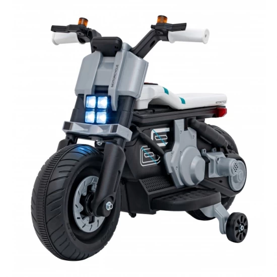 Motocicleta electrica Future QLS-805, roti din plastic + 2 roti ajutatoare, 88x46x56 cm, putere 25W - Alb Motocicleta electrica Future QLS-805, roti din plastic + 2 roti ajutatoare, 88x46x56 cm, putere 25W - Alb