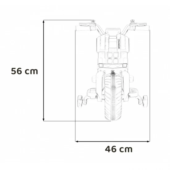 Motocicleta electrica Future QLS-805, roti din plastic + 2 roti ajutatoare, 88x46x56 cm, putere 25W - Negru Motocicleta electrica Future QLS-805, roti din plastic + 2 roti ajutatoare, 88x46x56 cm, putere 25W - Negru