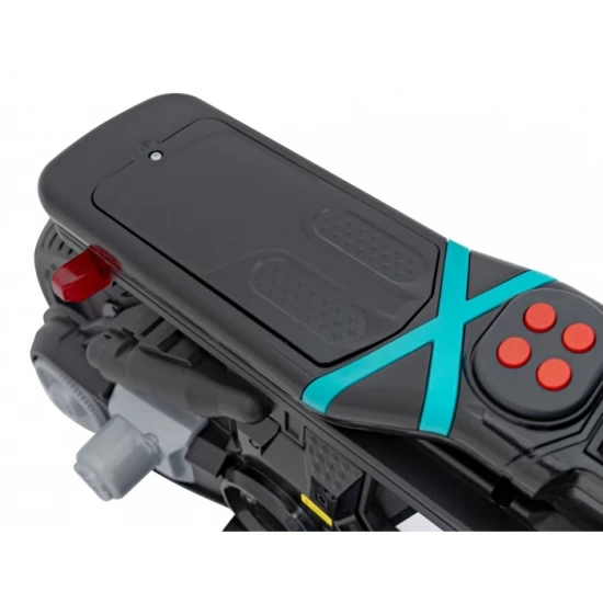 Motocicleta electrica Future QLS-805, roti din plastic + 2 roti ajutatoare, 88x46x56 cm, putere 25W - Negru Motocicleta electrica Future QLS-805, roti din plastic + 2 roti ajutatoare, 88x46x56 cm, putere 25W - Negru