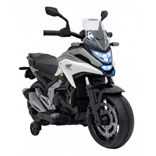 Motocicleta electrica pentru copii HONDA NC750X, roti si scaun din plastic, 103x41x74 cm, putere 70W - Alb Motocicleta electrica pentru copii HONDA NC750X, roti si scaun din plastic, 103x41x74 cm, putere 70W - Alb