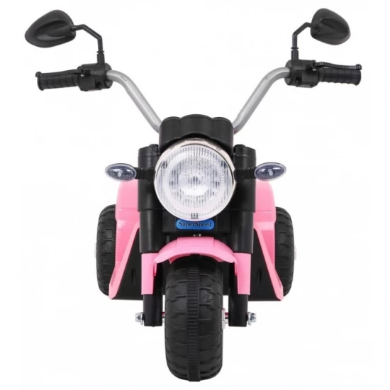 Motocicleta electrica MiniBike, roti din plastic, scaun tapitat, 71x53x57 cm, putere 6V - Roz Motocicleta electrica MiniBike, roti din plastic, scaun tapitat, 71x53x57 cm, putere 6V - Roz