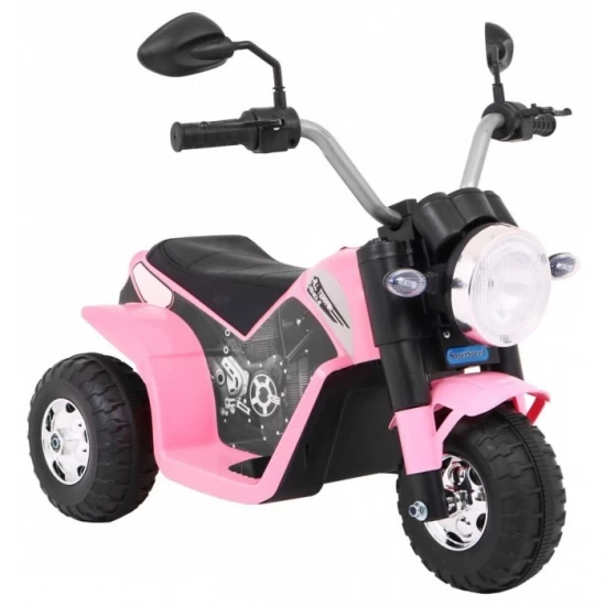 Motocicleta electrica MiniBike, roti din plastic, scaun tapitat, 71x53x57 cm, putere 6V - Roz Motocicleta electrica MiniBike, roti din plastic, scaun tapitat, 71x53x57 cm, putere 6V - Roz