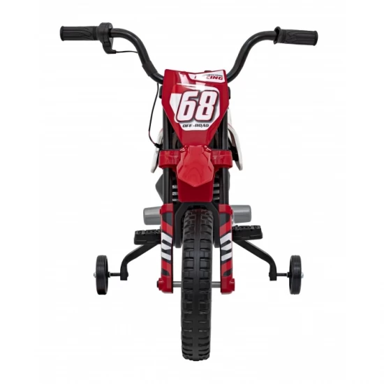 Motocicleta electrica PANTONE 361C, roti EVA + 2 roti ajutatoare, scaun tapitat, 108x59x72 cm, putere 60W - Rosu Motocicleta electrica PANTONE 361C, roti EVA + 2 roti ajutatoare, scaun tapitat, 108x59x72 cm, putere 60W - Rosu