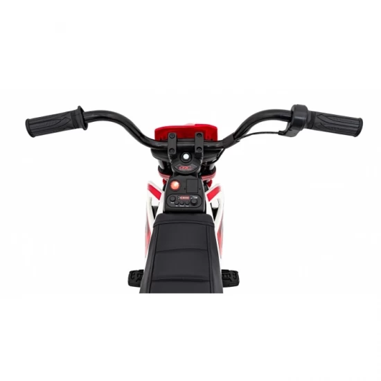 Motocicleta electrica PANTONE 361C, roti EVA + 2 roti ajutatoare, scaun tapitat, 108x59x72 cm, putere 60W - Rosu Motocicleta electrica PANTONE 361C, roti EVA + 2 roti ajutatoare, scaun tapitat, 108x59x72 cm, putere 60W - Rosu