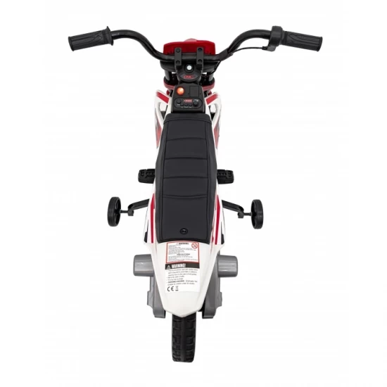 Motocicleta electrica PANTONE 361C, roti EVA + 2 roti ajutatoare, scaun tapitat, 108x59x72 cm, putere 60W - Rosu Motocicleta electrica PANTONE 361C, roti EVA + 2 roti ajutatoare, scaun tapitat, 108x59x72 cm, putere 60W - Rosu