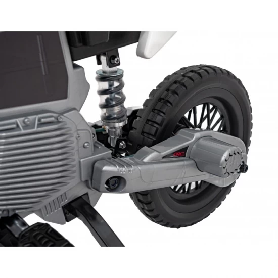 Motocicleta electrica PANTONE 361C, roti EVA + 2 roti ajutatoare, scaun tapitat, 108x59x72 cm, putere 60W - Rosu Motocicleta electrica PANTONE 361C, roti EVA + 2 roti ajutatoare, scaun tapitat, 108x59x72 cm, putere 60W - Rosu
