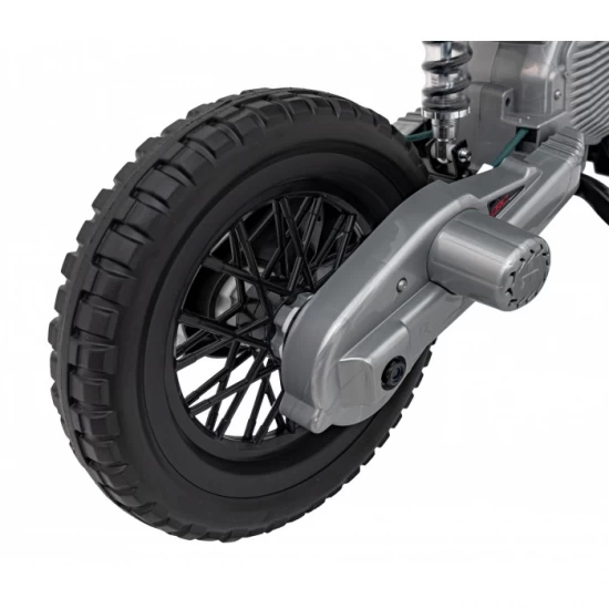 Motocicleta electrica PANTONE 361C, roti EVA + 2 roti ajutatoare, scaun tapitat, 108x59x72 cm, putere 60W - Rosu Motocicleta electrica PANTONE 361C, roti EVA + 2 roti ajutatoare, scaun tapitat, 108x59x72 cm, putere 60W - Rosu