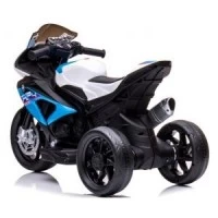 Motocicleta electrica pentru copii BMW HP4, 84x55x42 cm, varsta 2-5 ani, roti si scaun din plastic, putere 60W - Albastru