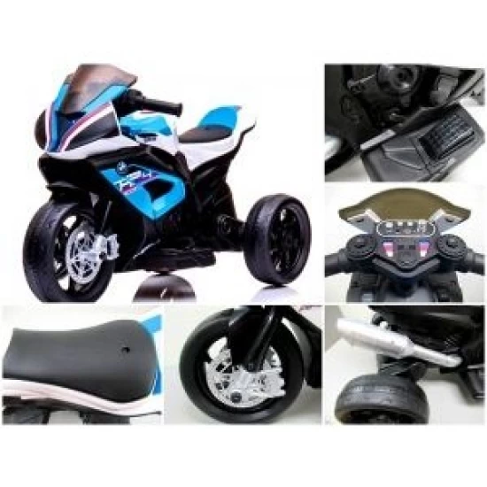 Motocicleta electrica pentru copii BMW HP4, 84x55x42 cm, varsta 2-5 ani, roti si scaun din plastic, putere 60W - Albastru Motocicleta electrica pentru copii BMW HP4, 84x55x42 cm, varsta 2-5 ani, roti si scaun din plastic, putere 60W - Albastru