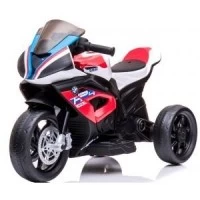 Motocicleta electrica pentru copii BMW HP4, 84x55x42 cm, varsta 2-5 ani, roti si scaun din plastic, putere 60W - Rosu