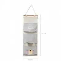 Organizator textil de perete cu 3 compartimente Ecotoys OR90WZ1 - Gri