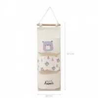 Organizator textil de perete cu 3 compartimente Ecotoys OR90WZ2 - Bej