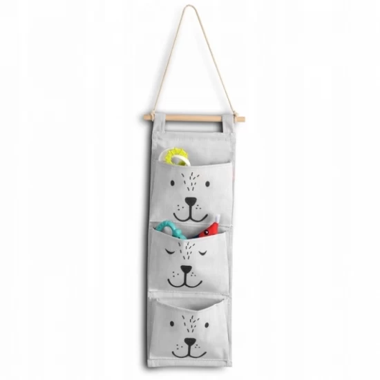 Organizator textil de perete cu 3 compartimente Nukido NK-403 - Gri Organizator textil de perete cu 3 compartimente Nukido NK-403 - Gri