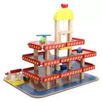 Parcare cu etaje si masinute din lemn Ecotoys