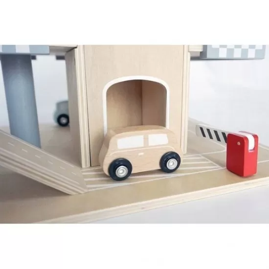 Parcare din lemn cu etaje, lift si masinute Ecotoys Parcare din lemn cu etaje, lift si masinute Ecotoys