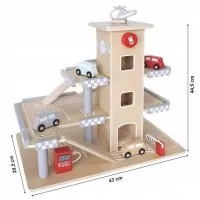 Parcare din lemn cu etaje, lift si masinute Ecotoys