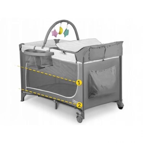 Patut pliabil 125 x 65 x 78 cm Ricokids RK-241 - Gri Patut pliabil 125 x 65 x 78 cm Ricokids RK-241 - Gri