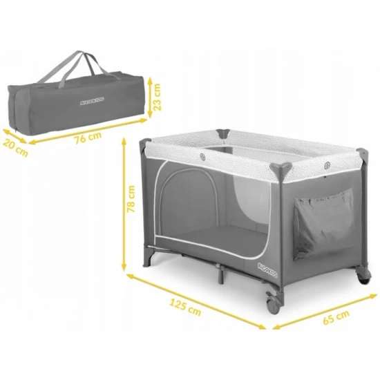 Patut pliabil 125 x 65 x 78 cm Ricokids RK-241 - Gri Patut pliabil 125 x 65 x 78 cm Ricokids RK-241 - Gri