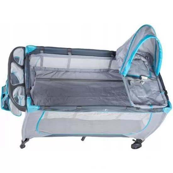 Patut pliabil accesorizat Ecotoys - Gri Patut pliabil accesorizat Ecotoys - Gri