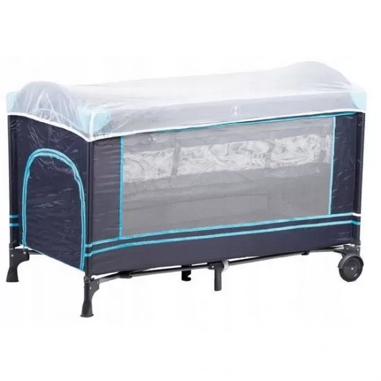 Patut pliabil cu 2 nivele Ecotoys - Bleumarin
