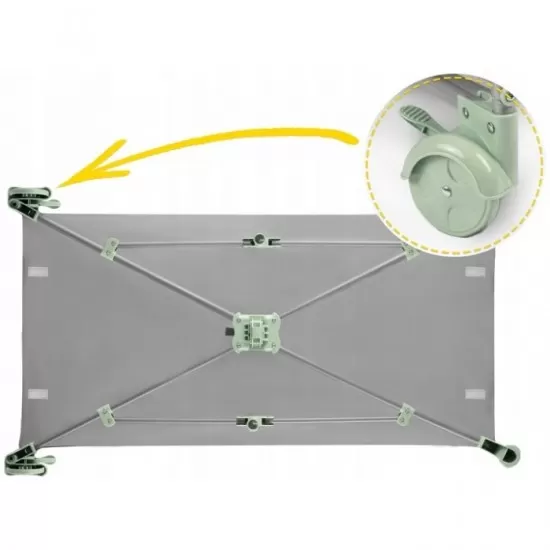 Patut pliabil Ricokids RK-240 Gri cu verde Patut pliabil Ricokids RK-240 Gri cu verde