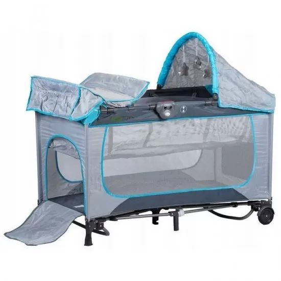 Patut pliant Ecotoys cu functie de leganare Patut pliant Ecotoys cu functie de leganare
