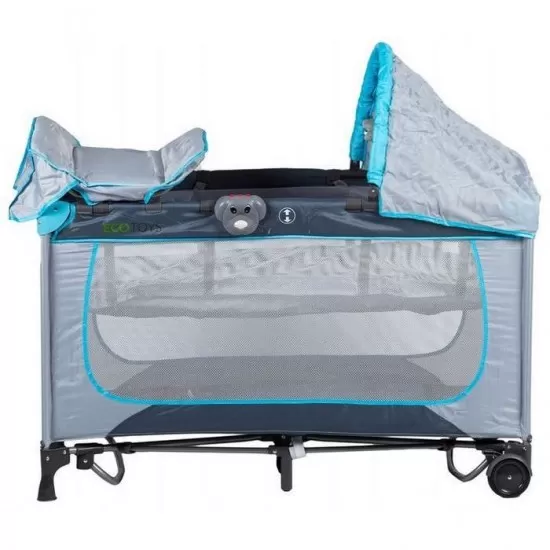Patut pliant Ecotoys cu functie de leganare Patut pliant Ecotoys cu functie de leganare