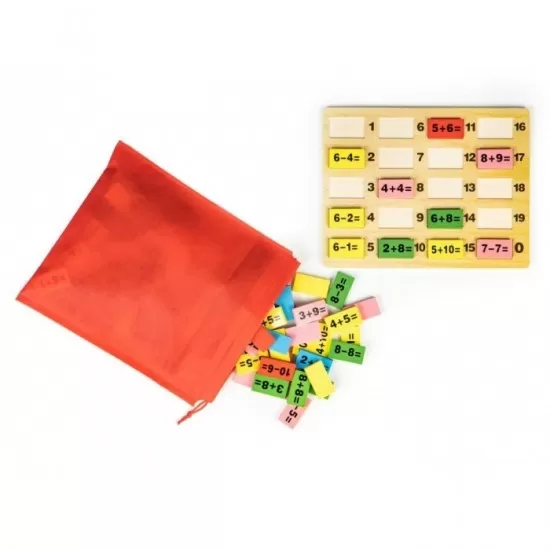 Piese tip domino cu calcule matematice si tabla Ecotoys Piese tip domino cu calcule matematice si tabla Ecotoys