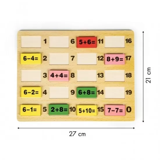 Piese tip domino cu calcule matematice si tabla Ecotoys Piese tip domino cu calcule matematice si tabla Ecotoys