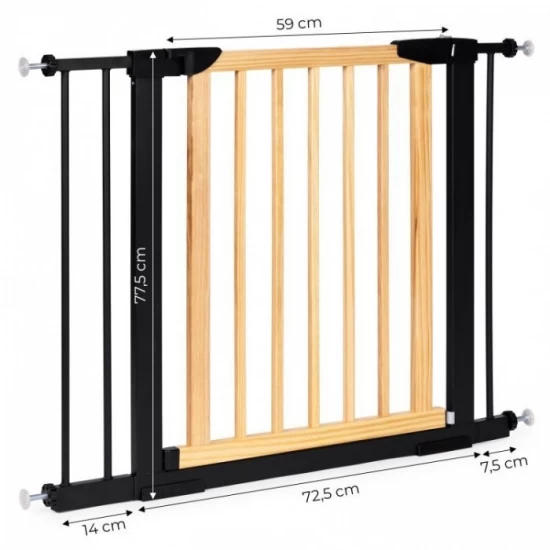 Poarta de siguranta 74-100 cm Ecotoys SF-011-BC - Lemn Metal