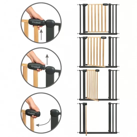Poarta de siguranta 74-105 cm Kidwell Trasti - Negru Poarta de siguranta 74-105 cm Kidwell Trasti - Negru